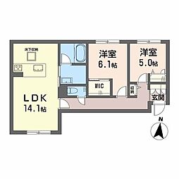 シャーメゾンHARU 2LDKの間取図画像