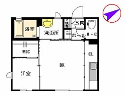 イベリス 1DKの間取図画像