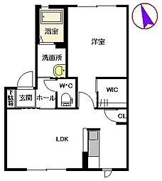 サウザンドタウンC 1LDKの間取図画像