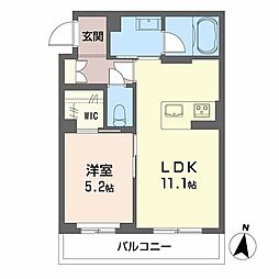 シャーメゾン神宮参道 1LDKの間取図画像