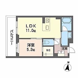 シャーメゾン神宮参道 1LDKの間取図画像