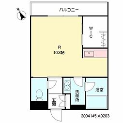 シャーメゾン・ドゥリシェス 2階ワンルームの間取り