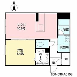 シャーメゾン　日向 1階1LDKの間取り