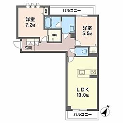 シャーメゾン　ブロート 3階2LDKの間取り