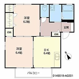 フォーレスRitzA 2DKの間取図画像