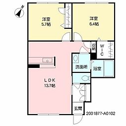 シャーメゾン・ボヌール 2LDKの間取図画像