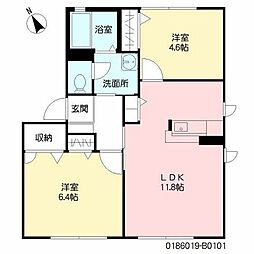 ARKガーデンBLUE 2LDKの間取図画像