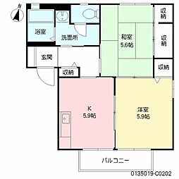 バリュージュ雄希C 2Kの間取図画像