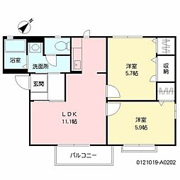 ファミールN 2LDKの間取図画像