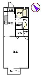 ヴィクトリーヴィラ 1Kの間取図画像
