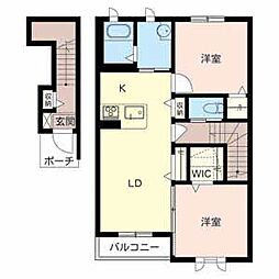 シャーメゾンフォンターナ 2LDKの間取図画像