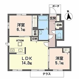 シーサイドビラ3 2LDKの間取図画像