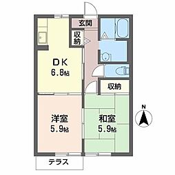 セフィラ東二見 2DKの間取図画像
