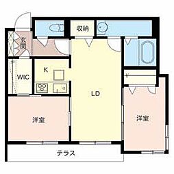 シャーメゾンエスト 2LDKの間取図画像