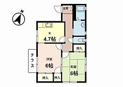 プラムナイン 2Kの間取図画像