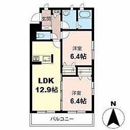 麗風苑 2LDKの間取図画像