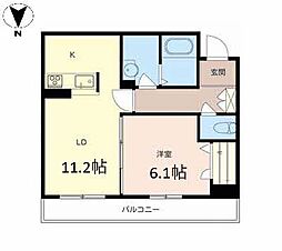 ウィステリア天王寺 1LDKの間取図画像