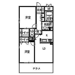 サン・ハーモニー照ケ丘 2LDKの間取図画像