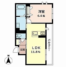 メドウアベノ 1LDKの間取図画像