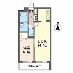 シャーメゾン　フィオーレ 3階1LDKの間取り