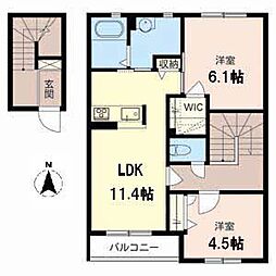 塩井マンションA棟 2LDKの間取図画像