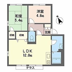 フレグランス宮西 2LDKの間取図画像