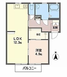 レイシャリイハウスA 1LDKの間取図画像