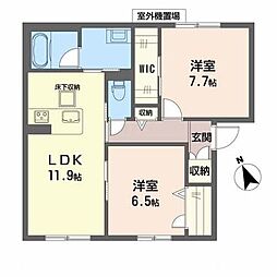 クレール 2LDKの間取図画像
