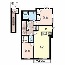 Ｍａｉｓｏｎ　ｄｅｓ　ａｒｔｓ 2階2LDKの間取り