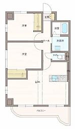 サンモールシャトー 2LDKの間取図画像