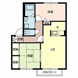 メゾン・ド・スリーゼB棟 2LDKの間取図画像