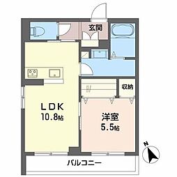 グランロシェ−Ｙ 2階1LDKの間取り