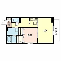 シャーメゾンハイクレア 1LDKの間取図画像