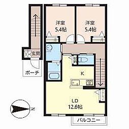 Casa千栄 2LDKの間取図画像