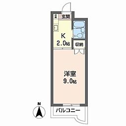 エスティー21 1Kの間取図画像