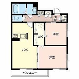 アクアリウス恵美酒 2LDKの間取図画像