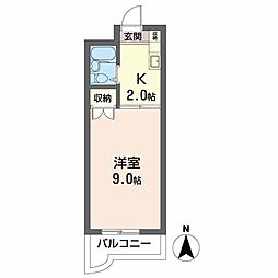 エスティー21 1Kの間取図画像