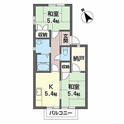 前田ハイツA 2Kの間取図画像