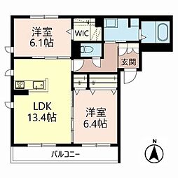 カシータ城内 2LDKの間取図画像