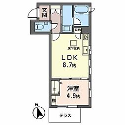 シャーメゾンJoy 1LDKの間取図画像