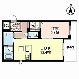 シャーメゾン翔 1LDKの間取図画像