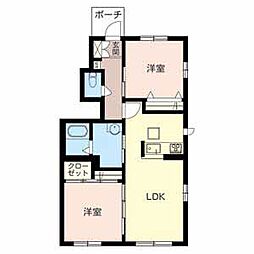 メゾン　ド　グランルミネ 0106 1階2LDKの間取り