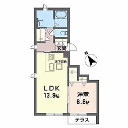 シャーメゾンフェリーチェTOMO 1LDKの間取図画像