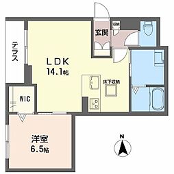 シャーメゾン アプローズM 1LDKの間取図画像