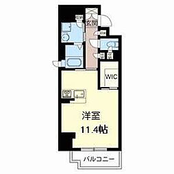 パラッツォロッサ ワンルームの間取図画像