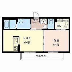 シャーメゾン豊川A棟 1LDKの間取図画像