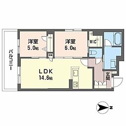 雅 シャーメゾン 2LDKの間取図画像