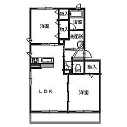 エプコット 3階2LDKの間取り