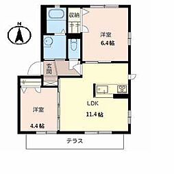 ハイツ太田B 2LDKの間取図画像