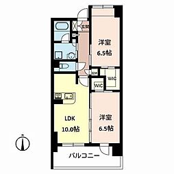 サンベルファム 2LDKの間取図画像